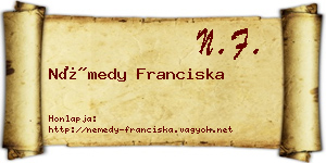 Némedy Franciska névjegykártya